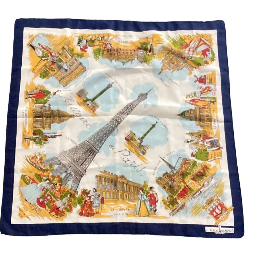 J.‎ Mico Sancho Paris Square Famous City Landmarks Travel Scarf 45C